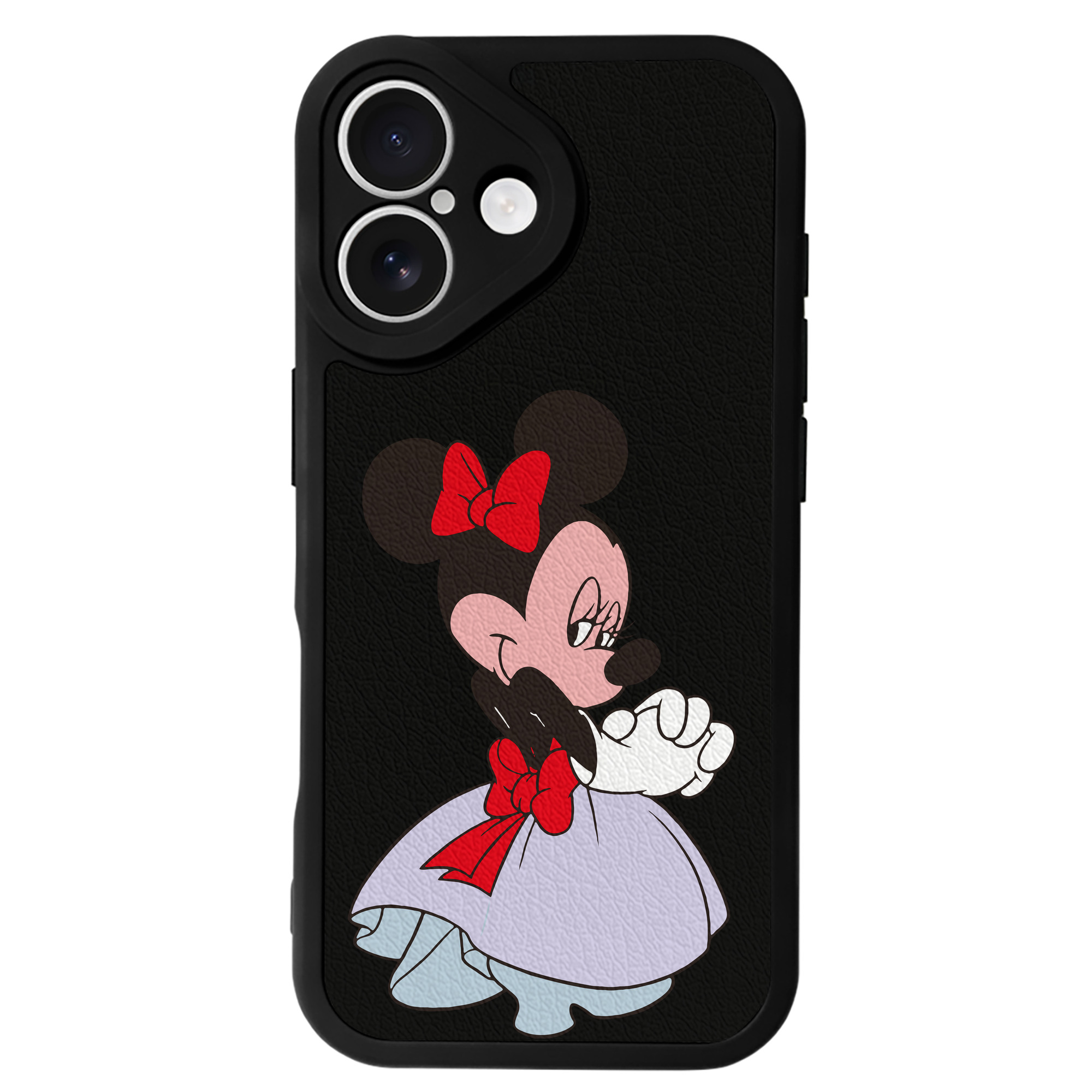 （画像用） ミッキーマウス Mickey Mouse 【iPhone 16シリーズ対応】シリコンスマホケース（レザー調） 材質：シリコン